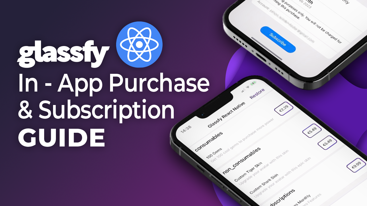 In-App Purchases & Subscriptions for React Native with Glassfy using Expo